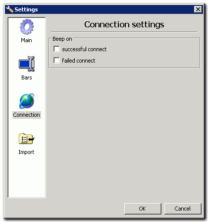 Settings - connection