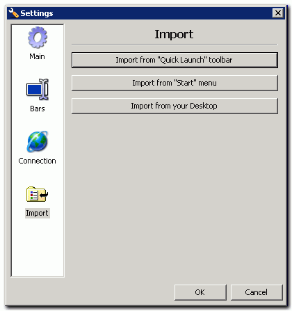 Settings - Import